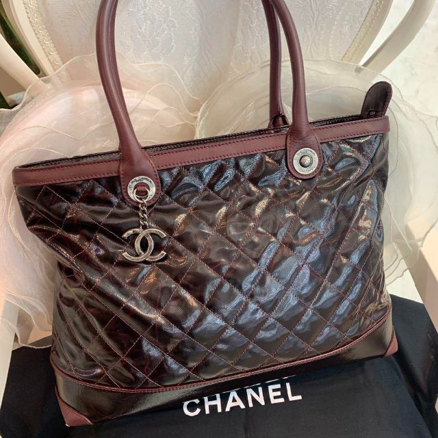 ☆美品☆CHANEL マトラッセ トートバッグ ダメージデザイン ボルドー