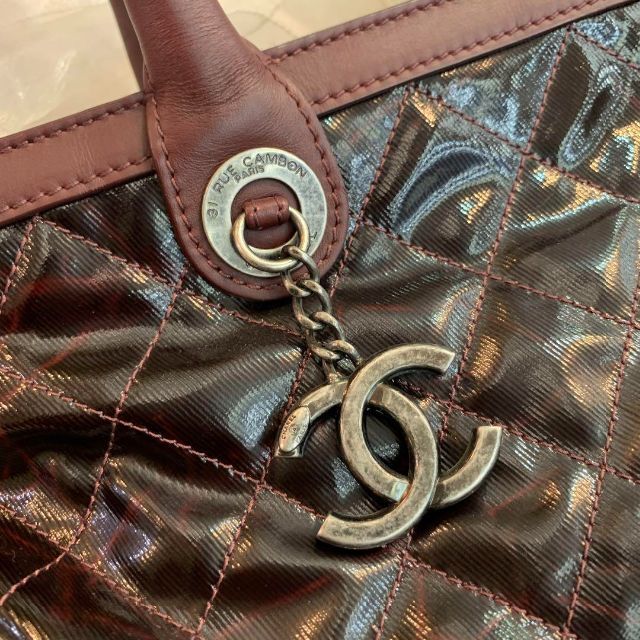 ☆美品☆CHANEL マトラッセ トートバッグ ダメージデザイン ボルドー