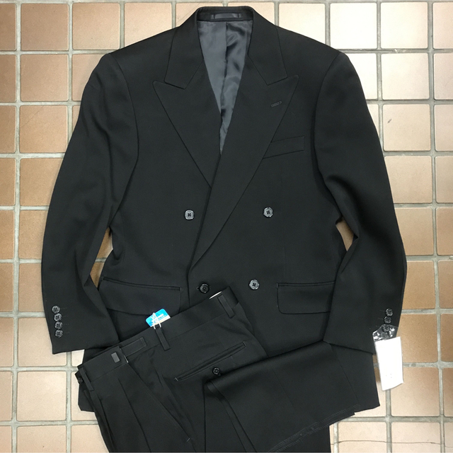 アウトレット　新品✨メンズ　礼服   喪服　ダブルスーツ   セットアップBB7