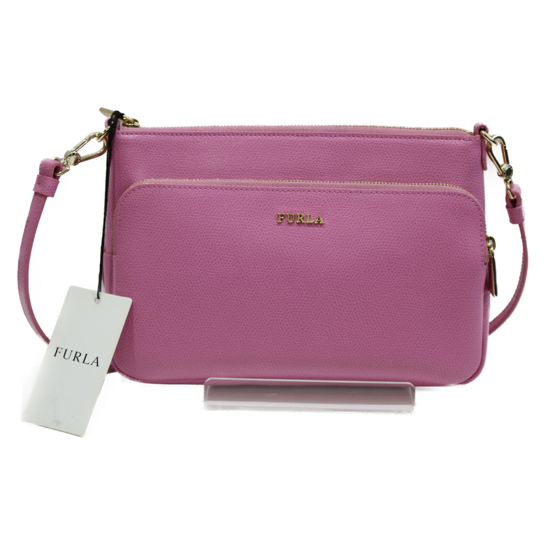 【☆未使用品☆】【布袋あり】FURLA　フルラ　リーヴァ　ショルダーバッグ　ピンク　レディース　シンプル　コンパクト　プレゼント包装可