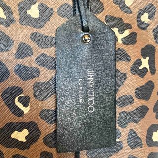 JIMMY CHOO - 【美品】JIMMY CHOO TWIST レオパード×黒 PVCトート