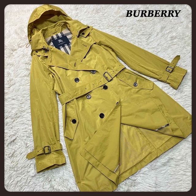 BURBERRY(バーバリー)の☆美品☆ バーバリーロンドン トレンチコート 黄色 ノバチェック ベルト 40 レディースのジャケット/アウター(トレンチコート)の商品写真