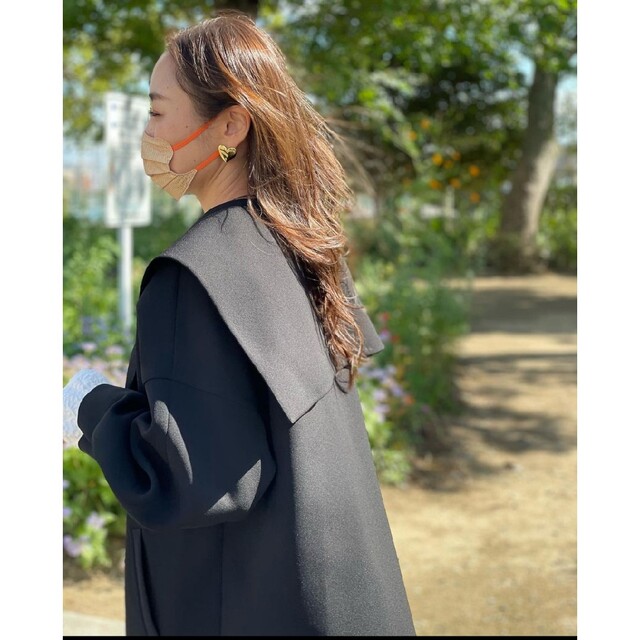 Liten セーラーカラーコート(Black)