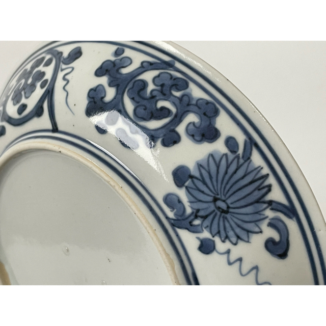 変更OK 古伊万里 染付 双龍図 竜図 花唐草 皿 古染付 青花 変更OK 古伊万里 染付 双龍図 竜図 花唐草 皿 古染付 青花