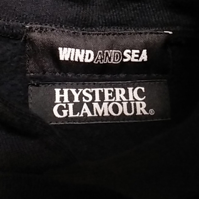 HYSTERIC GLAMOUR - HYSTERIC GLAMOUR × WIND AND SEA パーカー黒 Mの ...