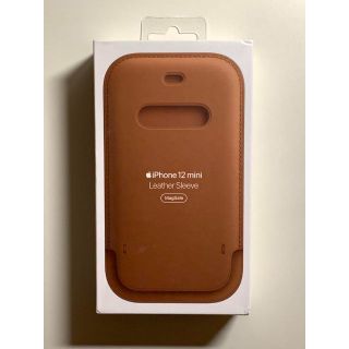 アップル(Apple)の【新品】純正 iPhone 12 mini レザースリーブ・サドルブラウン(iPhoneケース)