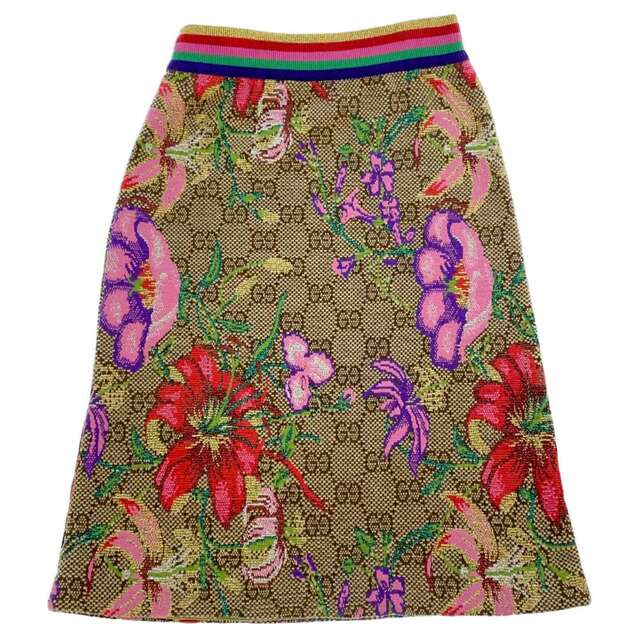 Gucci(グッチ)のグッチ スカート 花柄 プリント GG レディスサイズM 606084 GUCCI 服 アパレル レディースのスカート(その他)の商品写真