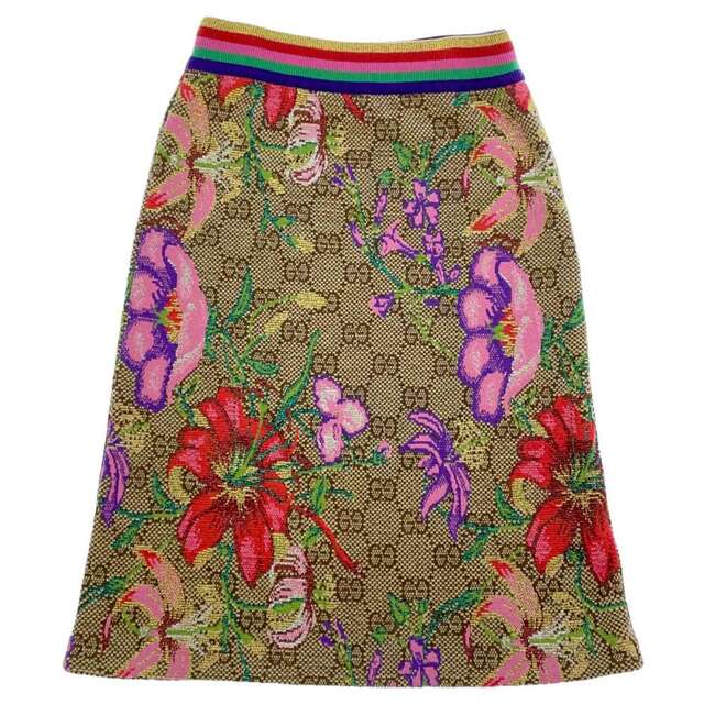 Gucci(グッチ)のグッチ スカート 花柄 プリント GG レディスサイズM 606084 GUCCI 服 アパレル レディースのスカート(その他)の商品写真