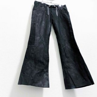 ヴィンテージ(VINTAGE)のvintage design suede leather flare pants(ワークパンツ/カーゴパンツ)