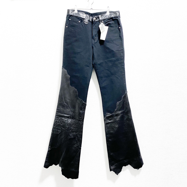 希少 新品】leather switching flare pants | svetinikole.gov.mk