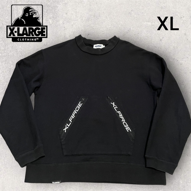 XLARGE(エクストララージ)の【美品】XLARGE テープロゴ　オーバーサイズヘビーオンススウェット　M メンズのトップス(スウェット)の商品写真