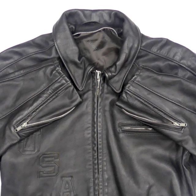 Schott ショット ライダースジャケット シングル メンズ L 黒JJ206-