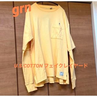 ジーアールエヌ(grn)の【未使用】grn★U.S.COTTON フェイクレイヤード/ビッグロングTシャツ(Tシャツ/カットソー(七分/長袖))