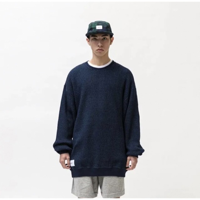 新品 Wtaps AII Sweater Waffle LS Indigo S