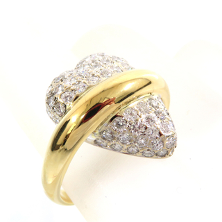 豪華♪ダイヤモンド　1.3カラット　K18　ハートデザインリング　指輪　10号(リング(指輪))