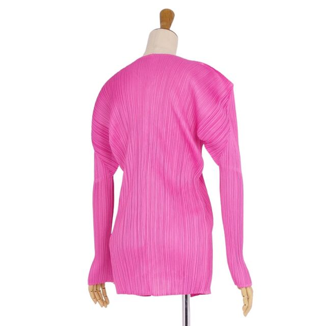 美品 プリーツプリーズ イッセイミヤケ PLEATS PLEASE カーディガン ボタンレス プリーツ 無地 トップス レディース 3(L相当) ピンク 美品 プリーツプリーズ イッセイミヤケ PLEATS PLEASE カーディガン ボタンレス プリーツ 無地 トップス レディース 3(L相当) ピンク