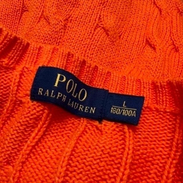 ラルフローレン　Ralph Lauren ケーブルニット　オレンジ　Lサイズ