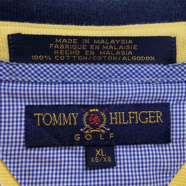 TOMMY HILFIGER(トミーヒルフィガー)の古着 トミーヒルフィガー ゴルフ 半袖 ポロシャツ XL 刺繍ロゴ 鹿の子 メンズのトップス(ポロシャツ)の商品写真