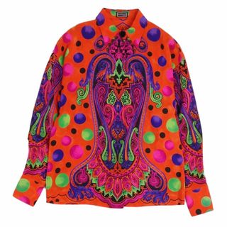 ジャンニヴェルサーチ(Gianni Versace)の美品 Vintage ジャンニヴェルサーチ GIANNI VERSACE シャツ ブラウス ロングスリーブ 総柄 シルク トップス レディース 40(M相当) マルチカラー(シャツ/ブラウス(長袖/七分))