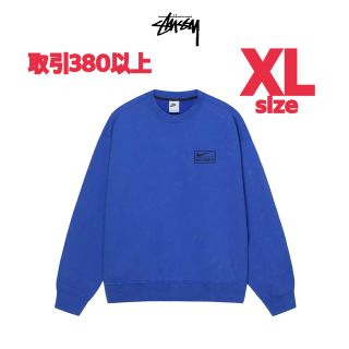 ステューシー(STUSSY)のSTUSSY & NIKE CREW SWEATSHIRT BLUE XLサイズ(スウェット)