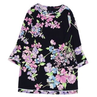 レオナール FASHION チュニックブラウス カットソー 花柄 黄 系 38