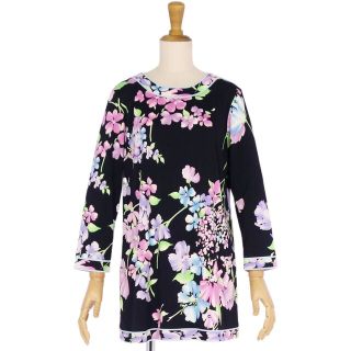 レオナール FASHION チュニックブラウス カットソー 花柄 黄 系 38