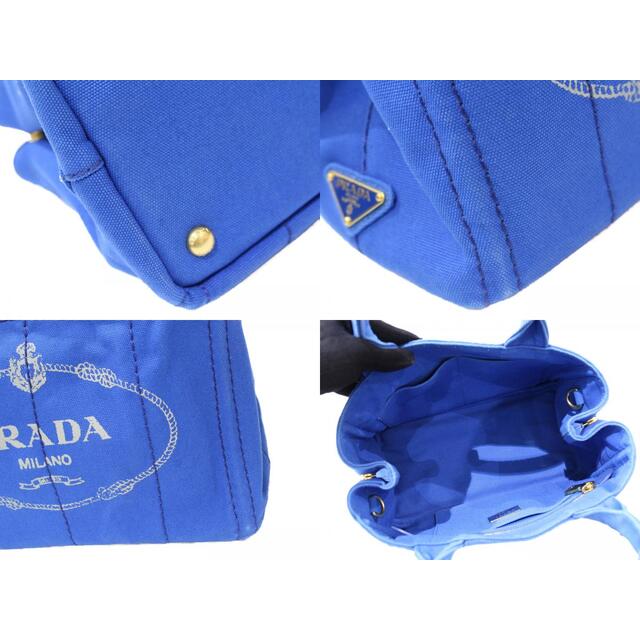 【布袋あり】PRADA　カナパ　B2439G　キャンバス　ブルー　ハンドバッグ　ショルダーバッグ　レディース　ショルダー付き　シンプル　ギフト　プレゼント包装可　　松前R56号店