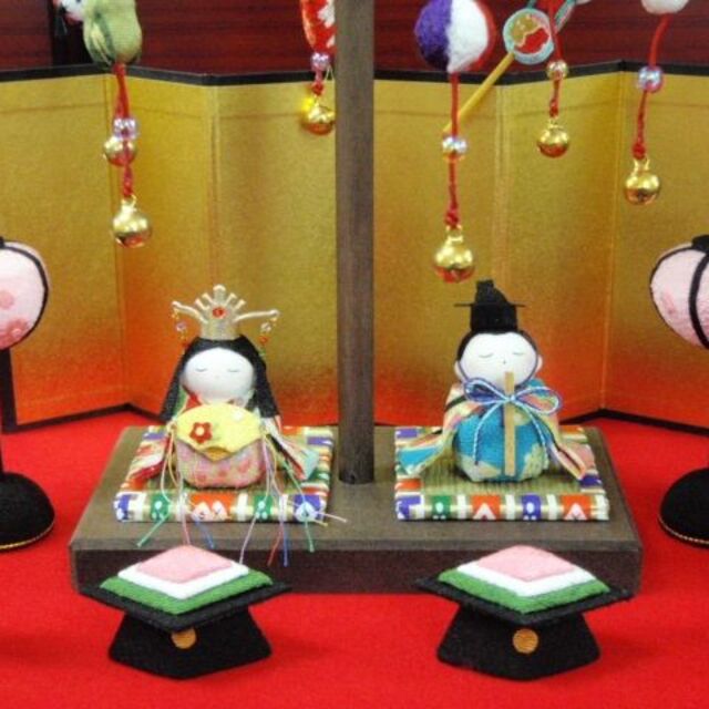 即納!限定値下げ♪ 新品!高さ37 ちりめん ひな人形 吊るし飾り 京都