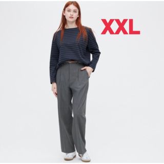 ユニクロ(UNIQLO)の【新品】UNIQLOタックワイドパンツ・グレー・XXL(カジュアルパンツ)