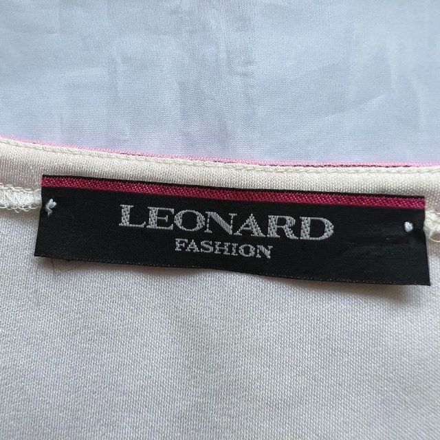 LEONARD - 【良品】LEONARD 総柄ノースリーブドレス フリンジリボン ...