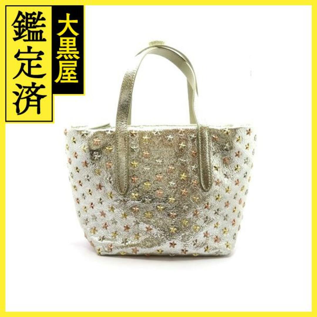 JIMMY CHOO - JIMMY CHOO　ハンドバッグ　シルバー　メタリックレザー　【474】