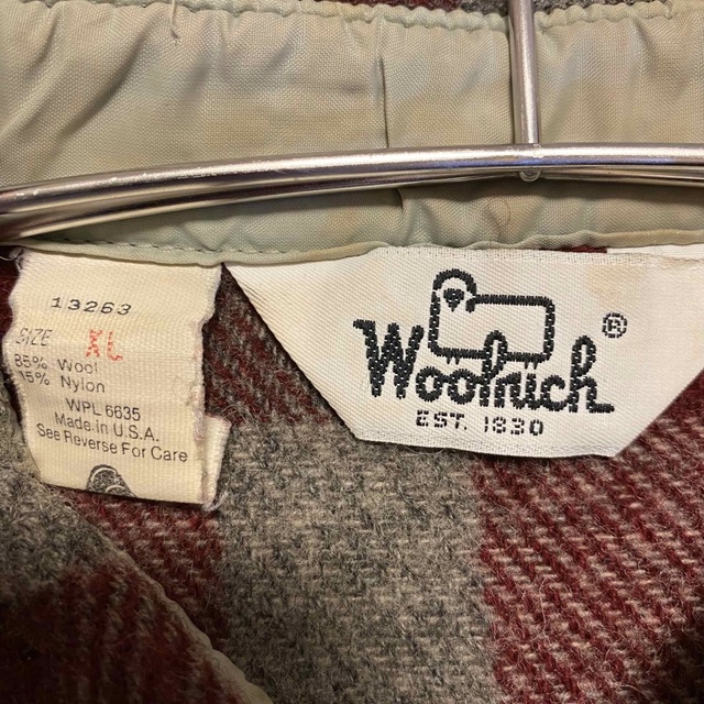 【激レア】60s woolrich ウールリッチ ネルシャツ XL 白タグ