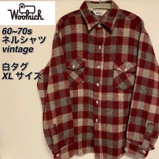 ウールリッチ(WOOLRICH)の【激レア】60s woolrich ウールリッチ ネルシャツ XL 白タグ(シャツ)