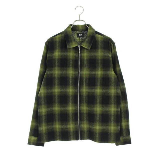 STUSSY(ステューシー)のステューシー Zip Up Shadow Plaid ジップアップトラックブルゾン メンズ M メンズのジャケット/アウター(ブルゾン)の商品写真