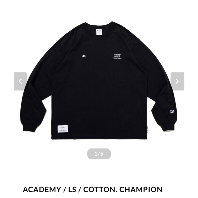 W)taps(ダブルタップス)のWtaps x Champion Academy LS "Black" XL メンズのトップス(Tシャツ/カットソー(七分/長袖))の商品写真