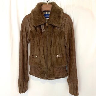 バーバリーブルーレーベル(BURBERRY BLUE LABEL)のBurberry fur jacket バーバリー ファー ダウン ジャケット(ダウンジャケット)