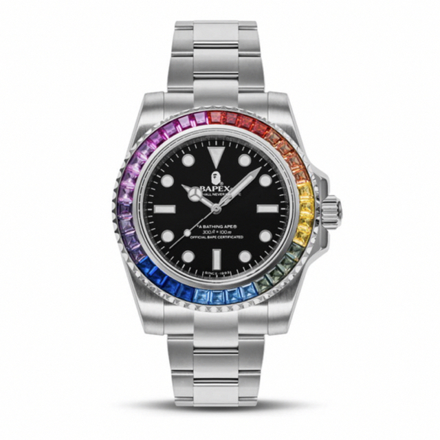 時計送料無料 BAPE BAPEX TYPE1 CRYSTAL STONE