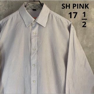 SH PINK  ビッグシルエット　長袖シャツ　紫　ストライプ　XL(シャツ)