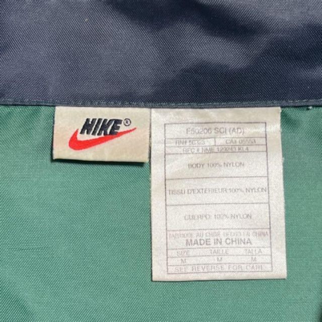 90s NIKE ナイキ ナイロンジャケット ハーフジップ グリーン 銀タグL