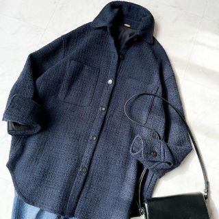 ドゥーズィエムクラス(DEUXIEME CLASSE)の極美品✨ 21SS 完売品ドゥーズィエムクラス TWEED シャツジャケット(ロングコート)