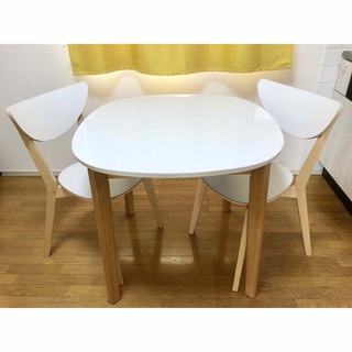 イケア(IKEA)の北欧風 ダイニングテーブル×チェア2脚　IKEA(ダイニングテーブル)