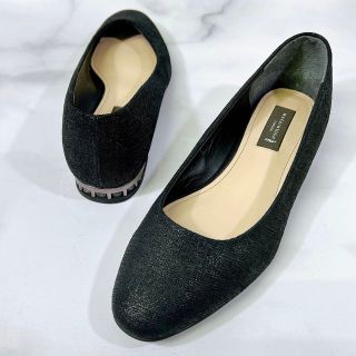 マッキントッシュ(MACKINTOSH)の【美品】マッキントッシュ ロンドン ビジュー パンプス 黒 24.0(ハイヒール/パンプス)