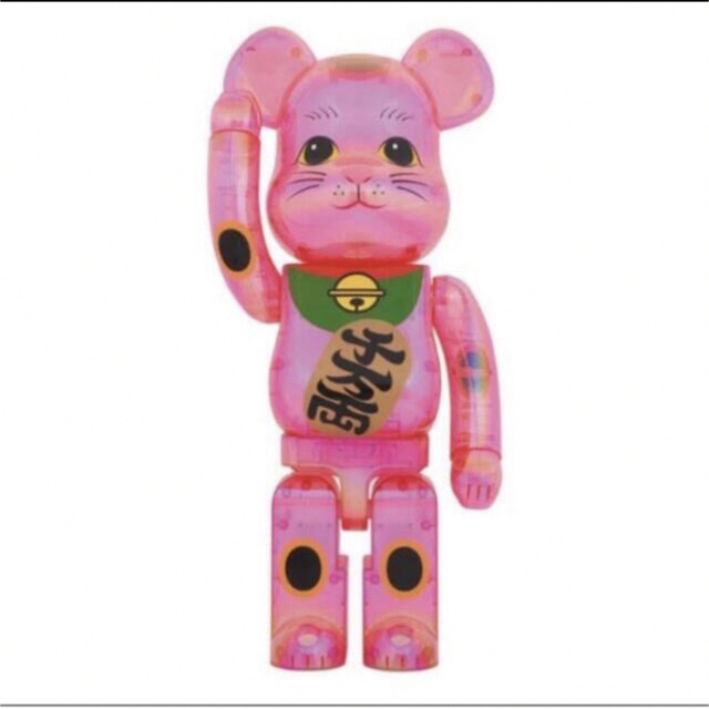 その他BE@RBRICK 招き猫 桃色透明メッキ 1000％