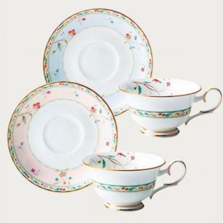 ノリタケ(Noritake)の新品 Noritake 花更紗 カップ＆ソーサーペア（色変り）(グラス/カップ)