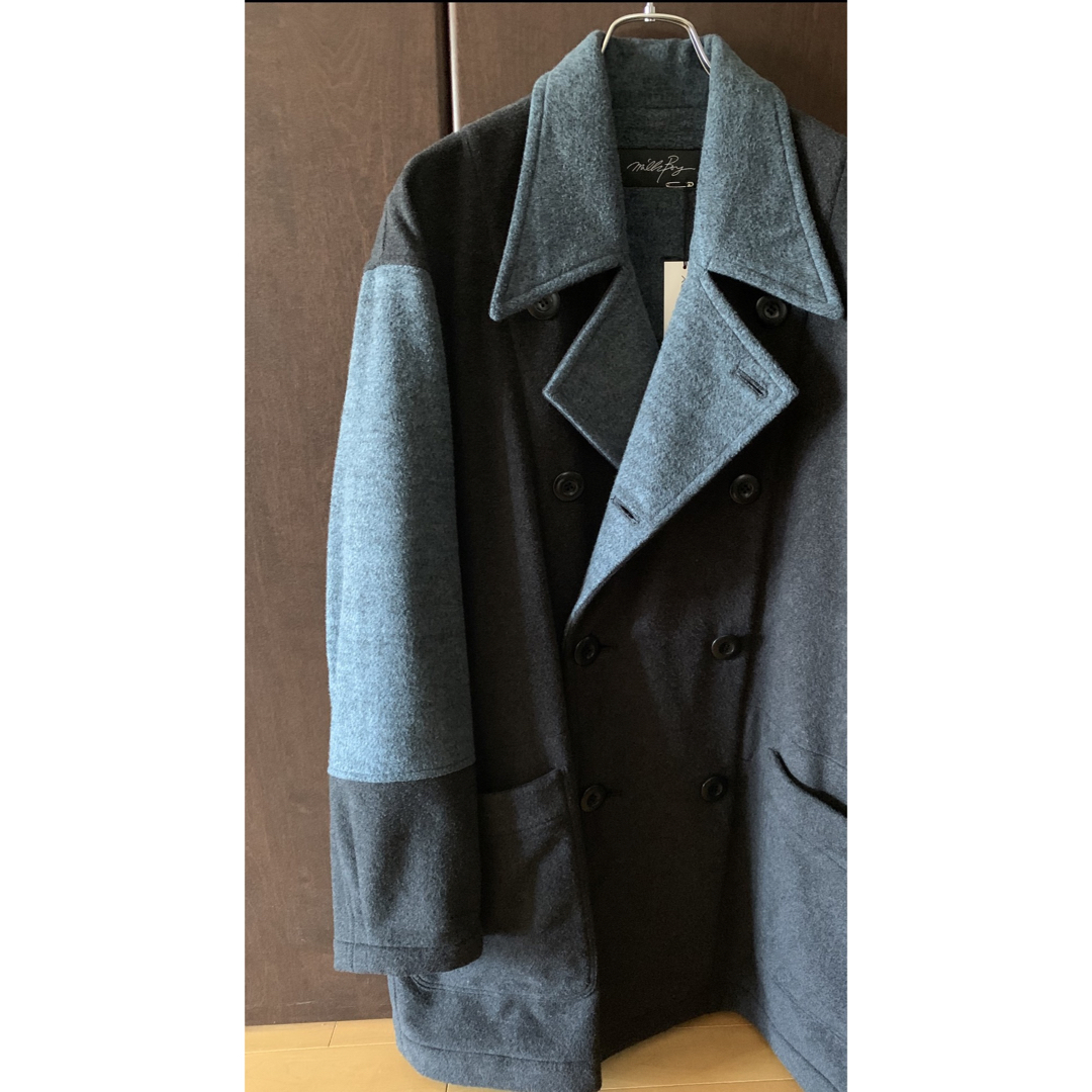 MILKBOY 2TONE COAT 完売品 ブラックxアッシュブルー - ピーコート