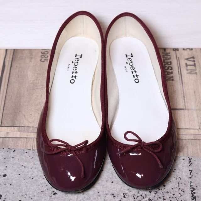 【美品】repetto レペット 36 バレエシューズ  ボルドー エナメル 1