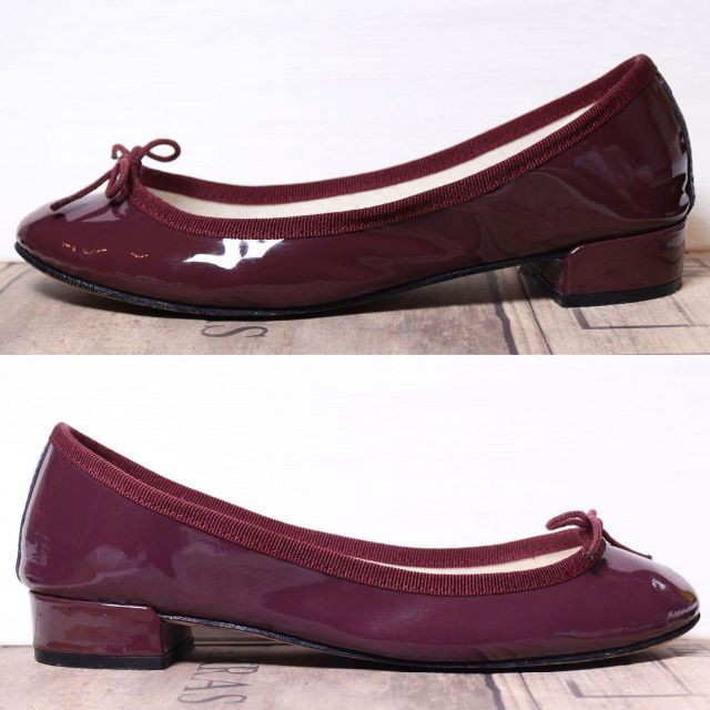 【美品】repetto レペット 36 バレエシューズ  ボルドー エナメル 4