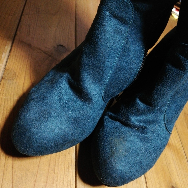 ブーツ　ニーハイ　ヒール　パンプス　スエード レディースの靴/シューズ(ブーツ)の商品写真