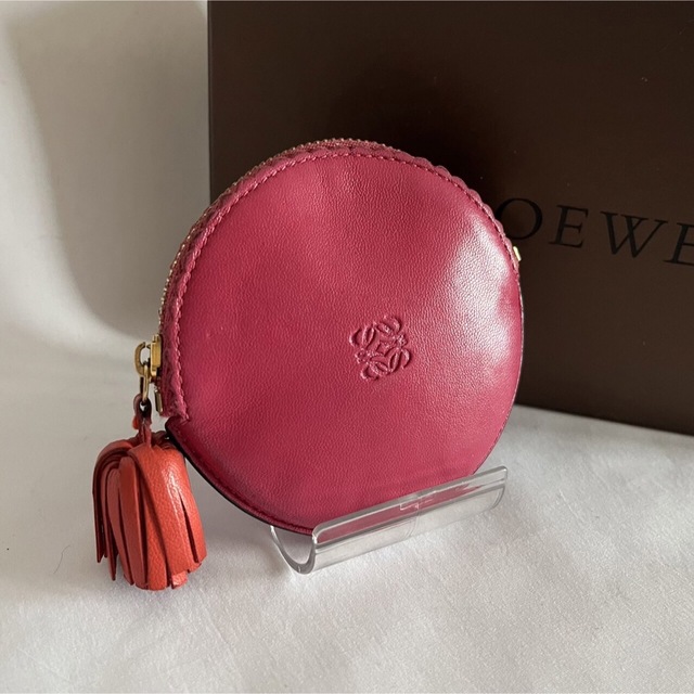 【人気】ロエベ　コインケース　小銭入れ　フリンジ　ピンク　オレンジ　Loewe