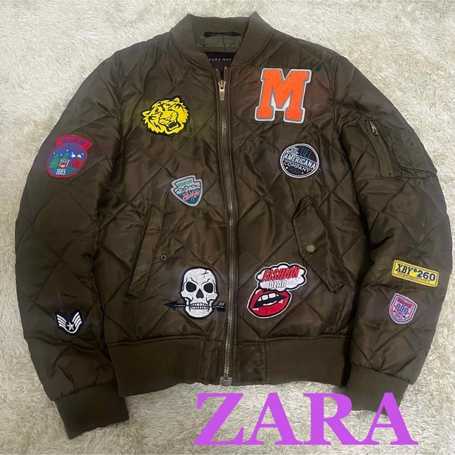 ZARA MA-1 ワッペン　ブルゾン Mサイズ